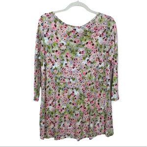 J. JILL Love 100% Linen Floral Tunic Top size Small